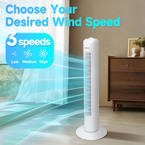 COLUMN FAN FLOOR WINTER Silent Aigostar White