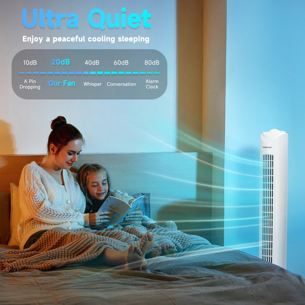 COLUMN FAN FLOOR WINTER Silent Aigostar White